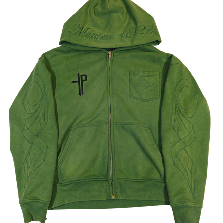 "Garden of Eden Green" 490 Zip-up